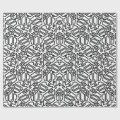 Monochroom doolhof design print cadeaupapier (Vlak)