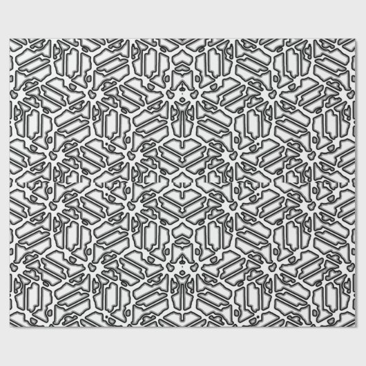 Monochroom doolhof design print cadeaupapier (Vlak)