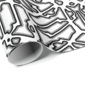 Monochroom doolhof design print cadeaupapier (Rol Hoek)