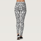 Monochroom doolhof design print leggings (Achterkant)