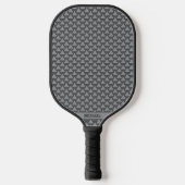 Monochroom driehoek mozaïek aangepaste naam pickleball paddle (Voorkant)
