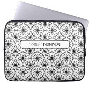 Monochroom Elegant Abstract motief Laptophoes Laptop Sleeve