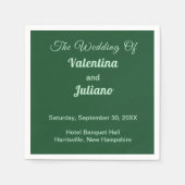 Monochroom Emerald Groen Thema Trouwpapier Servet (Voorkant)