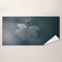 Monochroom esdoornblad Natuur foto Badhanddoek