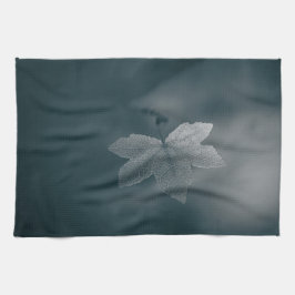 Monochroom esdoornblad Natuur foto Theedoek