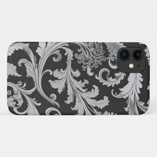 Monochroom Fleur Antiek Case-Mate iPhone Case (Achterkant (horizontaal))