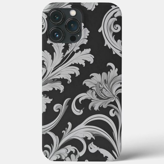 Monochroom Fleur Antiek Case-Mate iPhone Case (Achterkant)