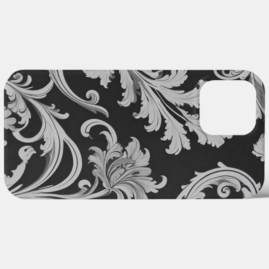 Monochroom Fleur Antiek Case-Mate iPhone Case (Achterkant (horizontaal))