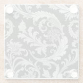 Monochroom Fleur Antiek Glazen Onderzetter (Achterkant)