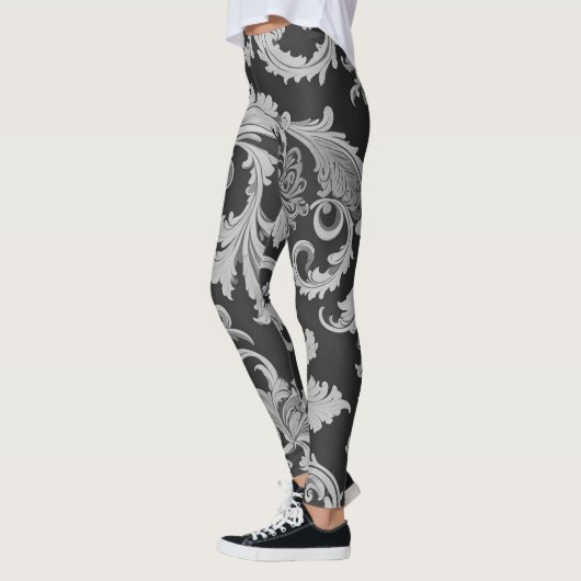 Monochroom Fleur Antiek Leggings (Links)
