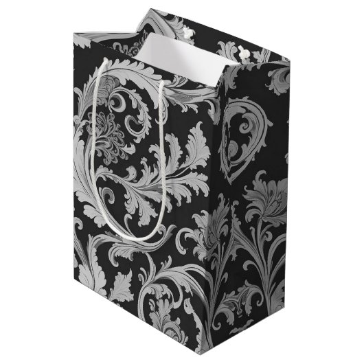 Monochroom Fleur Antiek Medium Cadeauzakje (Achterkant Gekanteld)