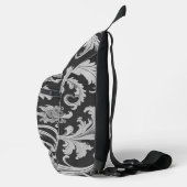 Monochroom Fleur Antiek Patroon Sling Bag (Rechts)