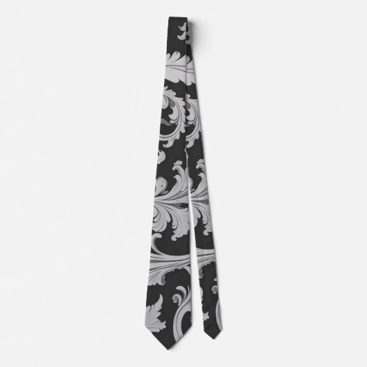 Monochroom Fleur Antiek Stropdas (Voorkant)