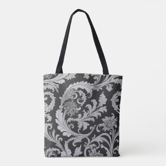 Monochroom Fleur Antiek Tote Bag (Achterkant)