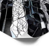 Monochroom geometrisch: Abstracte veelhoekige Nexu Perfect Poster (Hoek)