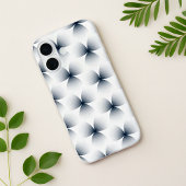 Monochroom geometrisch illusiegradiëntpatroon iPhone 16 hoesje