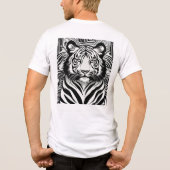 Monochroom geometrisch leeuw logo T-shirt (Achterkant)