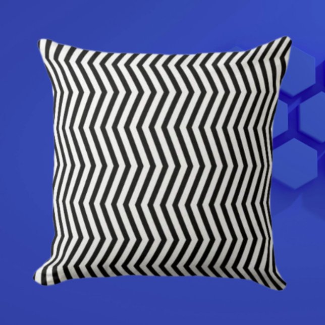 Monochroom geometrisch lijnenpatroon kussen (Creator heeft geüpload)