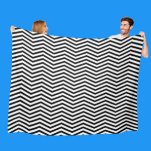 Monochroom geometrisch lijnenpatroon modern fleece deken