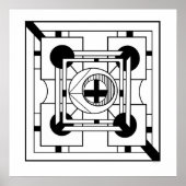 Monochroom geometrisch minimalistisch Abstract geo Poster (Voorkant)