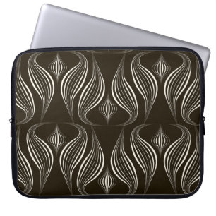 Monochroom geometrisch: moderne  textuur laptop sleeve