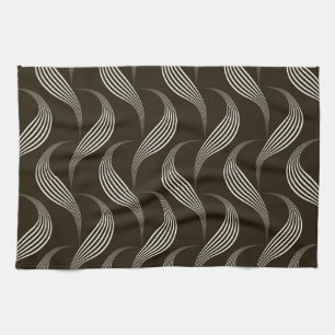Monochroom : Geometrisch naadloos Ornament. Theedoek