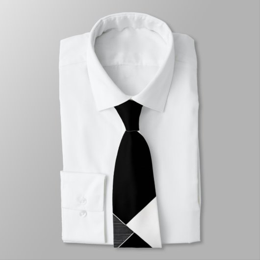 Monochroom geometrisch raster zwart wit grijs stropdas (Gebonden)