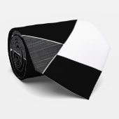 Monochroom geometrisch raster zwart wit grijs stropdas (Opgerold)