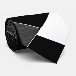 Monochroom geometrisch raster zwart wit grijs stropdas