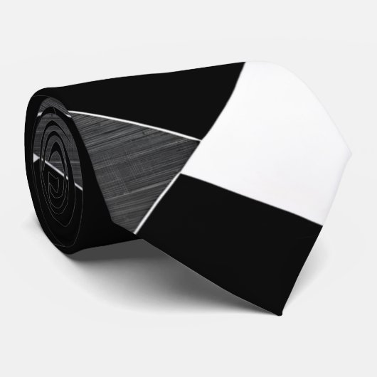 Monochroom geometrisch raster zwart wit grijs stropdas (Opgerold)