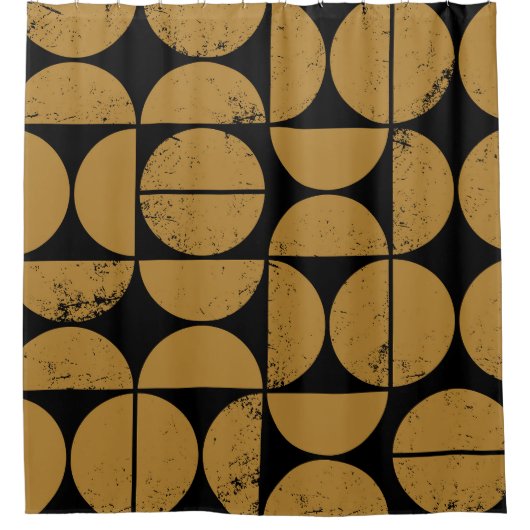 Monochroom, geometrisch, Scandinavisch naadloos pa Douchegordijn (Voorkant)