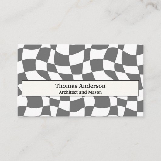 Monochroom, geschud patroon in grijs, architect visitekaartje (Voorkant)