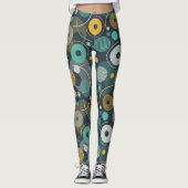 Monochroom gestreepte circulaires leggings (Voorkant)