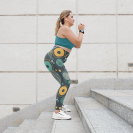 Monochroom gestreepte circulaires leggings