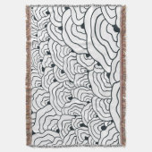 Monochroom golfpatroon, moderne abstracte lijnkuns deken (Voorkant Verticaal)