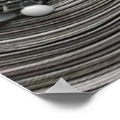 Monochroom golvende golven gestructureerde abstrac poster (Hoek)