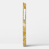 Monochroom Gouden Bloemen: Abstract Naadloos Case-Mate iPhone Case (Achterkant / Links)