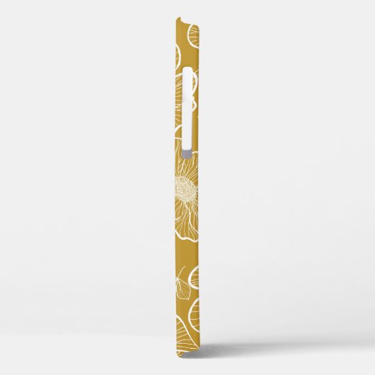 Monochroom Gouden Bloemen: Abstract Naadloos Case-Mate iPhone Case (Achterkant / Links)