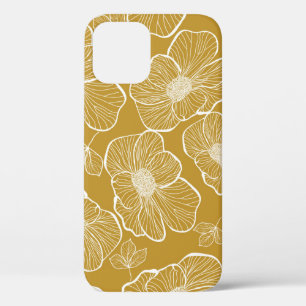 Monochroom Gouden Bloemen: Abstract Naadloos Case-Mate iPhone Case