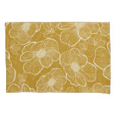 Monochroom Gouden Bloemen: Abstract Naadloos Kussensloop (Voorkant)