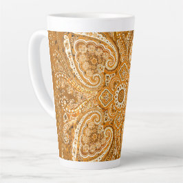 Monochroom gouden paisleymotief latte mok