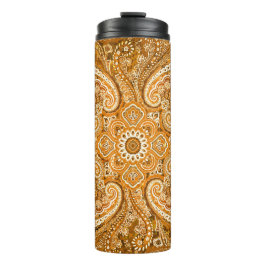 Monochroom gouden paisleymotief thermosbeker