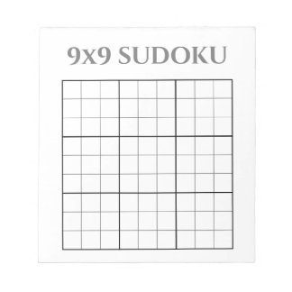 Monochroom grijs en wit 9x9 Sudoku sjabloon Notitieblok