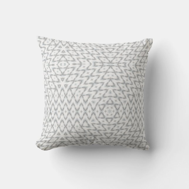 Monochroom grijs en wit geometrisch kussen (Voorkant)