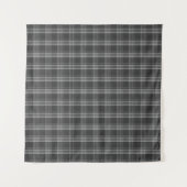 Monochroom grijs geruit wandkleed (Voorkant (horizontaal))
