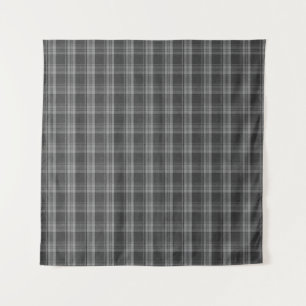 Monochroom grijs geruit wandkleed