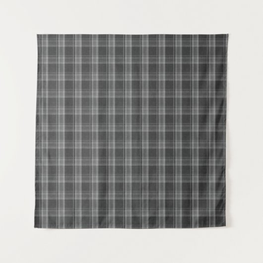 Monochroom grijs geruit wandkleed (Voorkant)