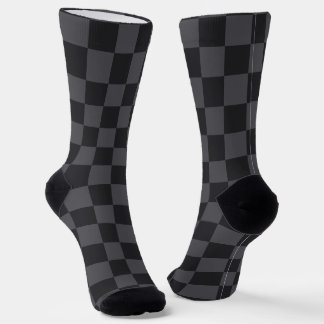 Monochroom grijs zwart Kroatisch geruit patroon Sokken