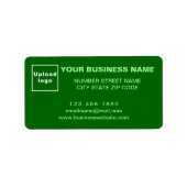 Monochroom groen bedrijfsmerk op adreslabel etiket (Voorkant)