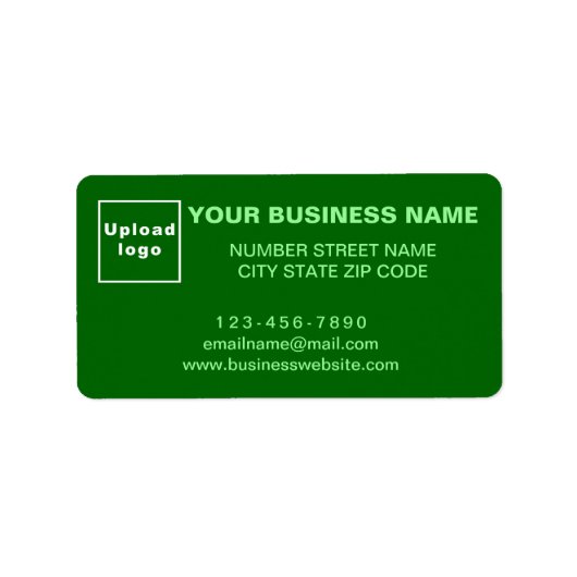 Monochroom groen bedrijfsmerk op adreslabel etiket (Voorkant)